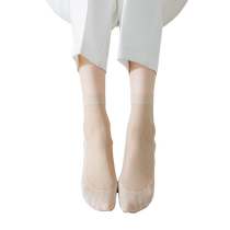 Catman stockings for women short and thin summer breathable anti-snagging natural naked skin breathable cotton bottom non-slip crystal pineapple socks