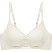 Catman Seamless Underwear Womens Small Breast Gathering and Secondary Breast Prevention Anti-Sagging Summer Thin Adjustable Wireless Back Bra