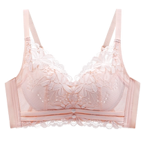 Catman Adjustable Lace Underwear Womens Summer Breathable Small Breast Gathering Bra Without Wires Anti-Sagging Secondary Breast Reduction Bra