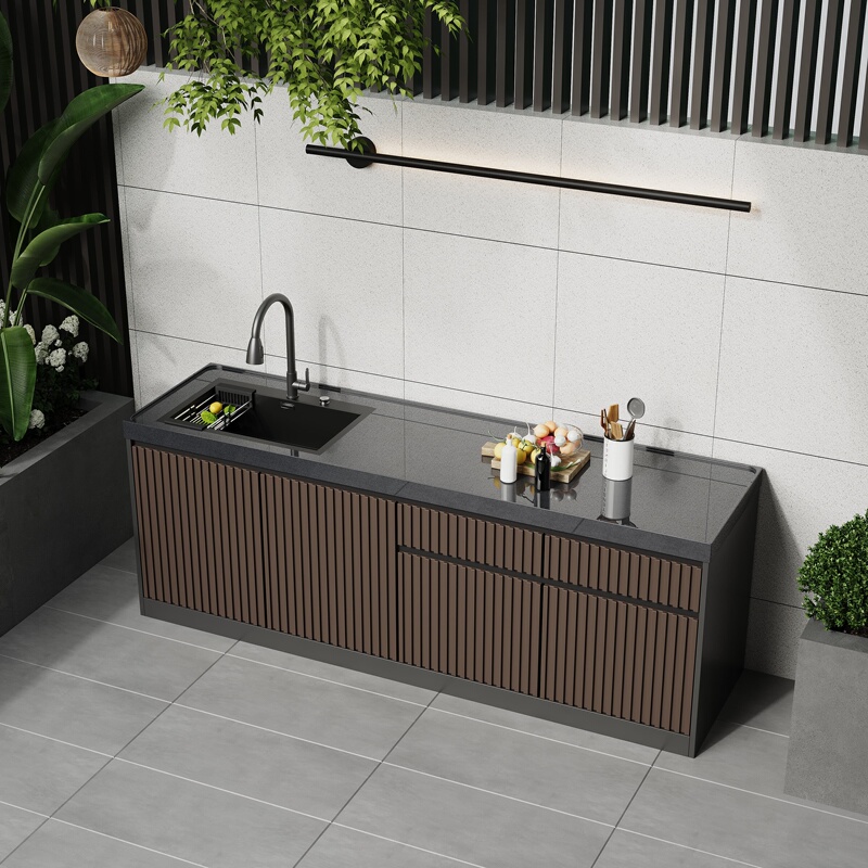 Villa Courtyard Barbecue Station, Natural Stone Wash Basin, Water Bar Counter, Garden Outdoor Workstation, Outdoor Kitchen Cooking Station