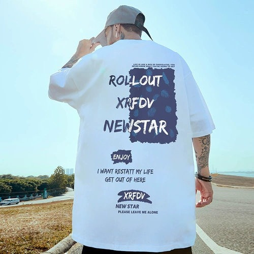 Футболка, хлопковая летняя парная одежда для влюбленных, английский, оверсайз, большой размер, короткий рукав