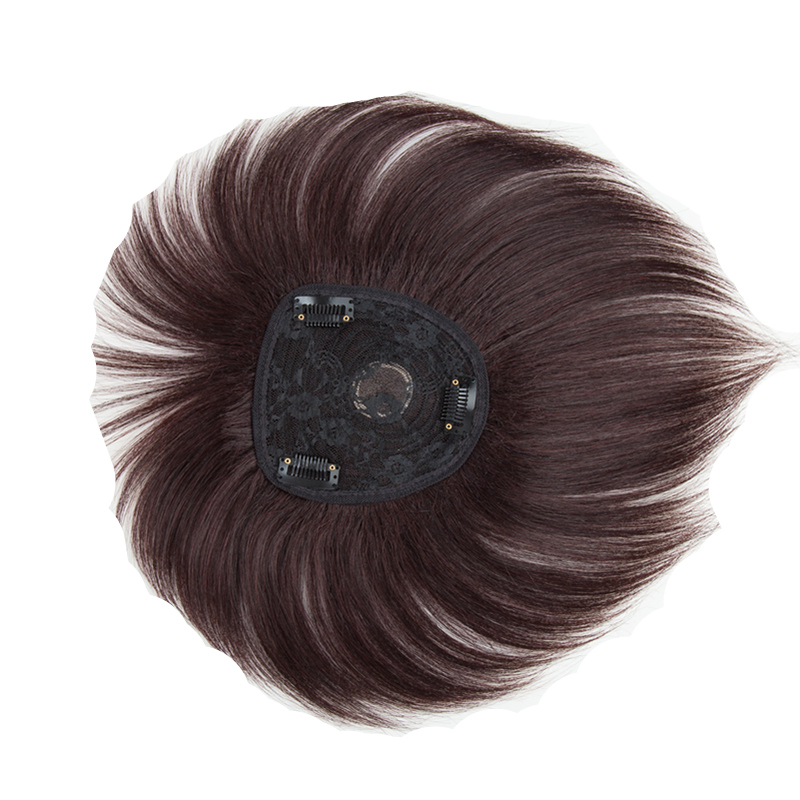 Wig top head women's replacement hair cover white hair natural replacement real hair traceless increase hair volume breathable realistic