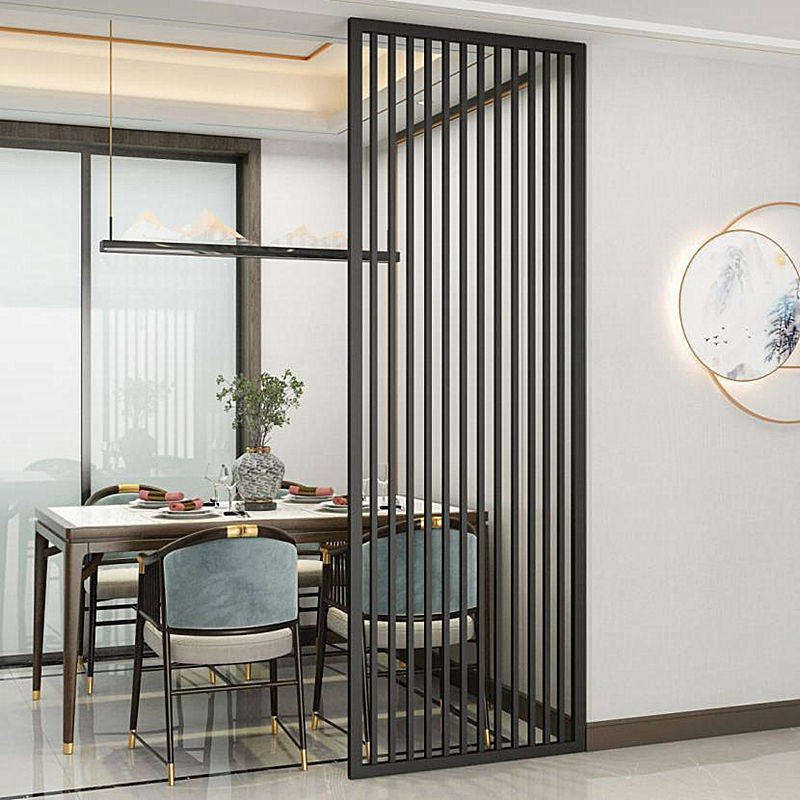 Nordic light luxury iron screen modern minimalist living room porch partition office vertical stripes hollow metal decoration