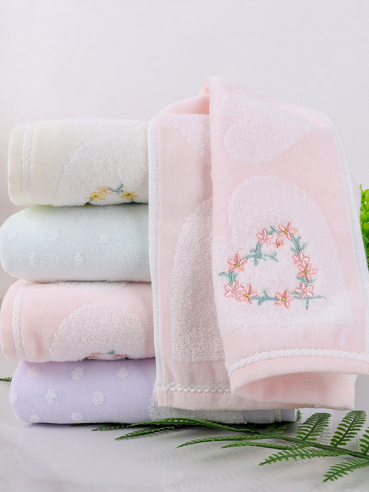 kingshore Gold Brand Home Wash Towel Cotton Soft Absorbent Cut Fleece Heart Towel Couple