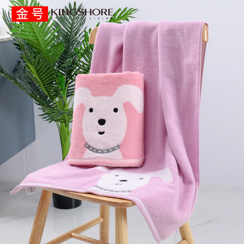 Golden bath towel pure cotton untwisted yarn soft absorbent cute cartoon bath towel flagship store official website quality home
