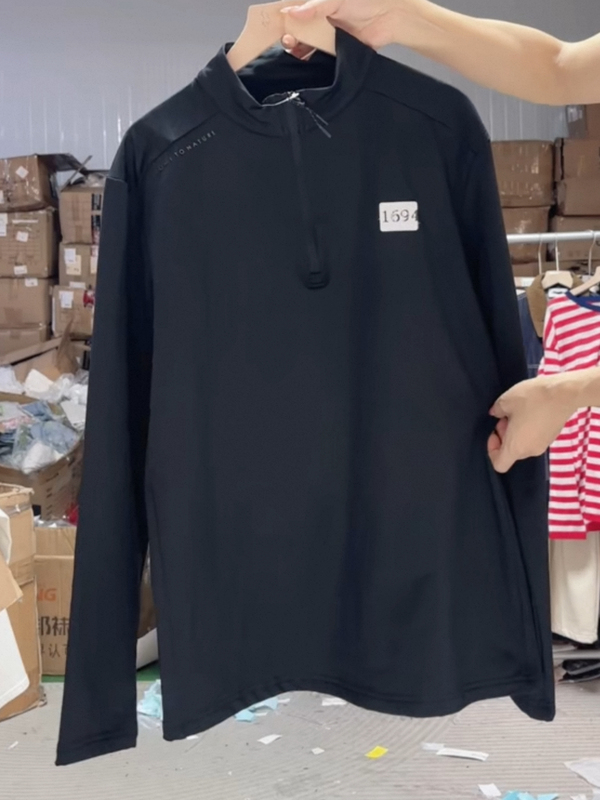 Men's Half-Zip Fleece-Lined Long-Sleeve Shirt