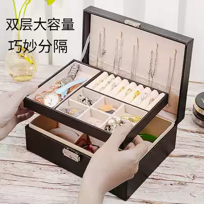 Jewelry storage box advanced ear needle earring necklace large capacity with lock earring jewelry box