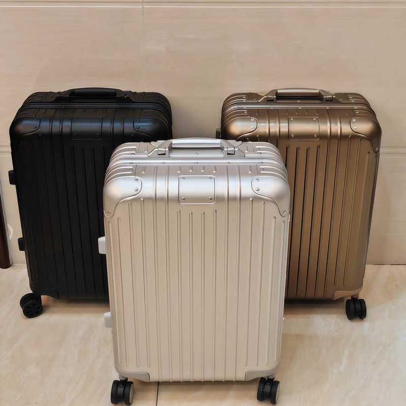 R Brand Carry-On Suitcase Original 21inch Aluminum-Magnesium Alloy Hybrid Suitcase 33inch Square Fat-Style Travel Suitcase
