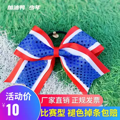 Cheerleading headgear aerobics bow hair accessories cheerleading competitive competition sequins aerobics ribbon shiny crystal