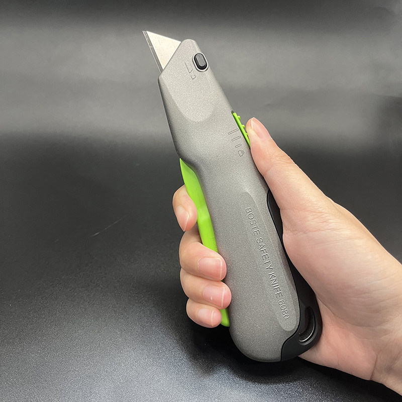铝合金陶瓷开箱刀带锁定重型美工刀手握式回弹安全刀BOSTE6080