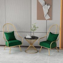 Nordic Light Lavish Single Sofa Chair Mesh Red Pins Ins Wind Living Room Bedroom Balcony Iron Art Minima Casual Plantain Chair