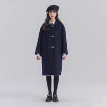 The Little Deers Bubble Porch Bridge Relic Dreams Hide Cyan Beige Genuine Leather Buckle With Long-Face 100 wool coat