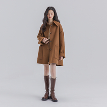 The small deers puffles caramel pudding full handmade full wool thickened warm bifacial big pocket New Years coat