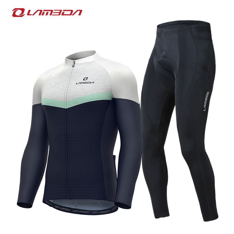 Lamparda Spring Autumn Season Riding Clothing Male Blouse Long Sleeve Long Pants Equipped Suit Mountain Road Car Bike Clothing
