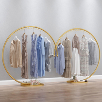 Childrens clothing store womens clothing store clothing island display display rack internet celebrity decoration creative clothes hanger round floor-standing