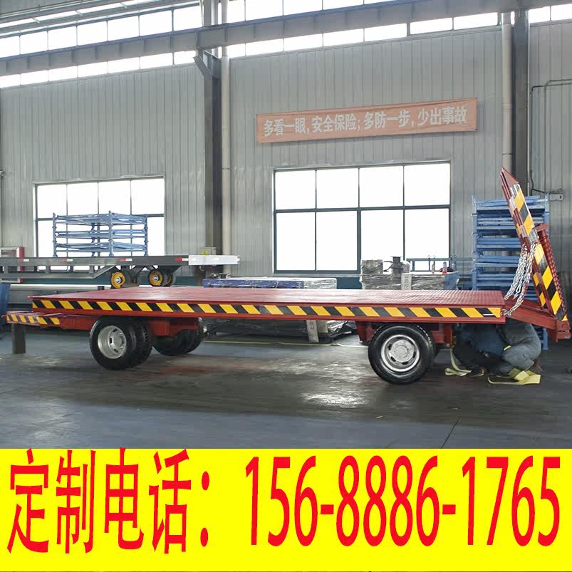 Hunan Hengyang Factory Turnover Transport Vehicle Agricultural Iron Plate Pallet Stacker Traction Flatbed Four-Wheel Steering Cart