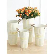 Vase Awakening bucket Nordic white sheet of white sheet Flowers Barrel Minima Modern Florist Home Ground Flower Arranging Wake-up Bucket