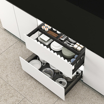 KROBLEBO Careplatin Lipper Kitchen Cupboard Space aluminum pumping with double aluminum alloy Dish Pull Basket