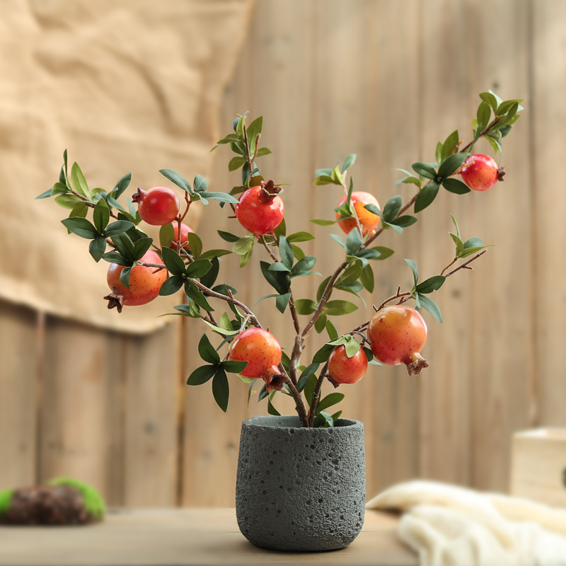 The wild pomegranate simulation flower pot planting room dining room persimmon fake fixture set decorated with tomato persimmon