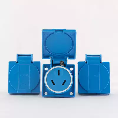 Outdoor waterproof socket industrial rainstorm socket five holes 10A three holes 16A open power socket panel 220V