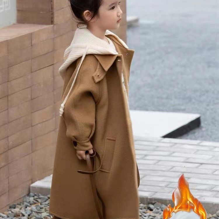 Girl's Mao jacket autumn and winter 2023 new Zi Ocean Gas Coat for male and female children in Han version Wind clothes cotton clothes-Taobao