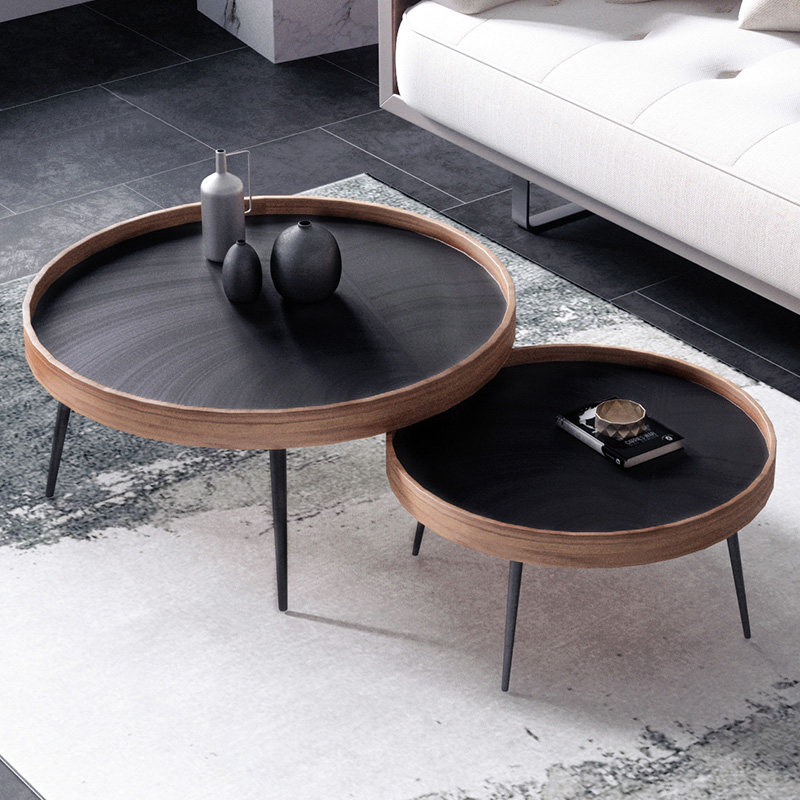 Italian minimalist coffee table simple modern personality creative small apartment living room light luxury round balcony ins wind Nordic