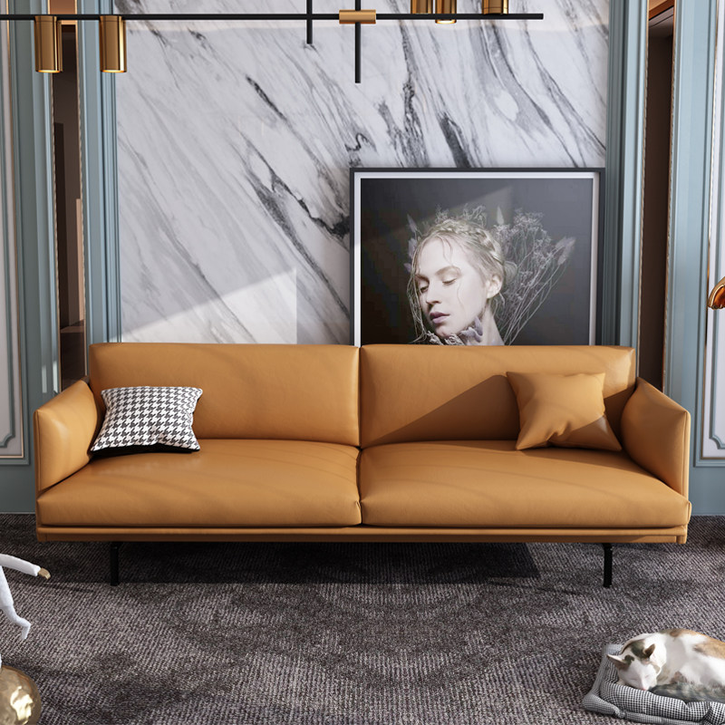 Nordic office sofa leather simple modern business reception office single, double, three-person coffee table combination