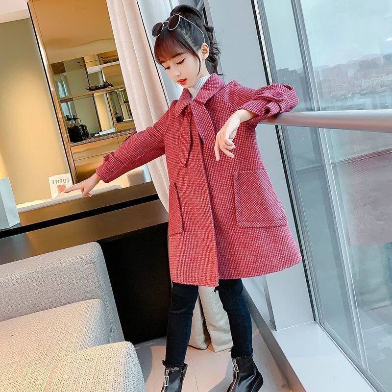 Girl's fur coats the new 2022 new medium long version of the big child suit autumn and winter dress the ocean pie?