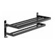 Elegant Black Towel Rack, No-Drill Installation, Suitable for Hotels, Dormitories, Bathrooms, Wall-Mounted Storage Rack for Washrooms and Toilets