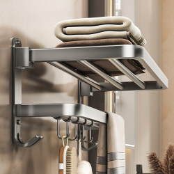 Bathroom Storage Rack Towel Rack Hotel Guesthouse No-Drill Shower Room Toilet 80cm Towel Rack Wall-Mounted
