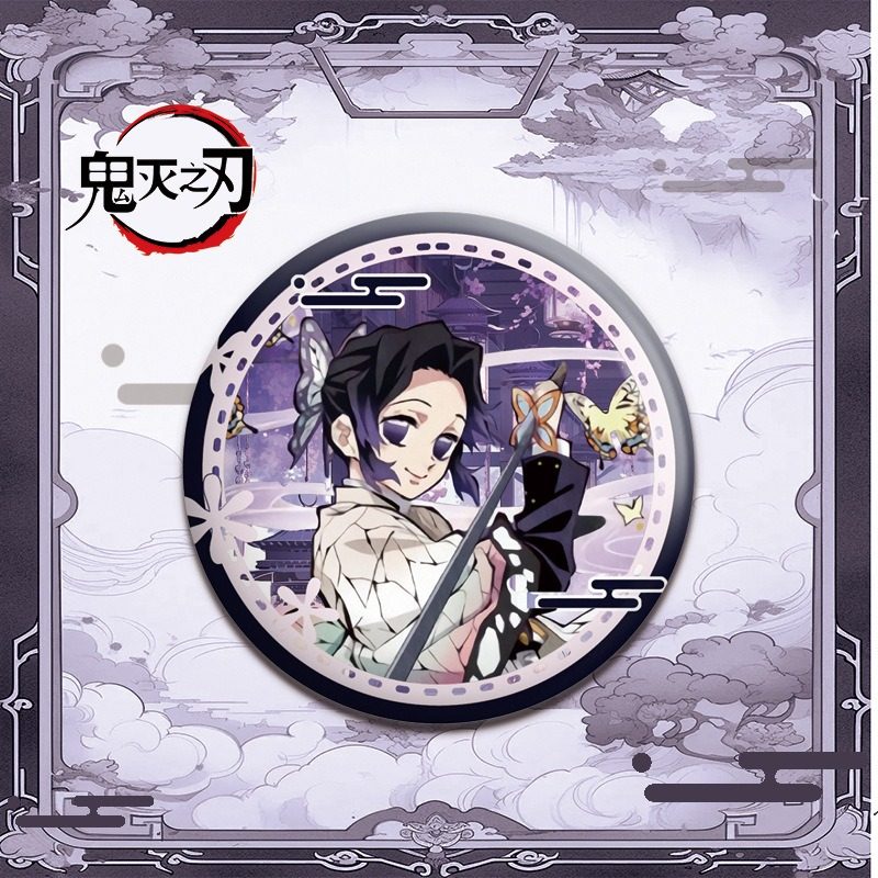 Demon Slayer Double Flash Badge Anime 75mm Zenitsu Agatsuma Shinobu Kocho Tanjiro Tinplate Button