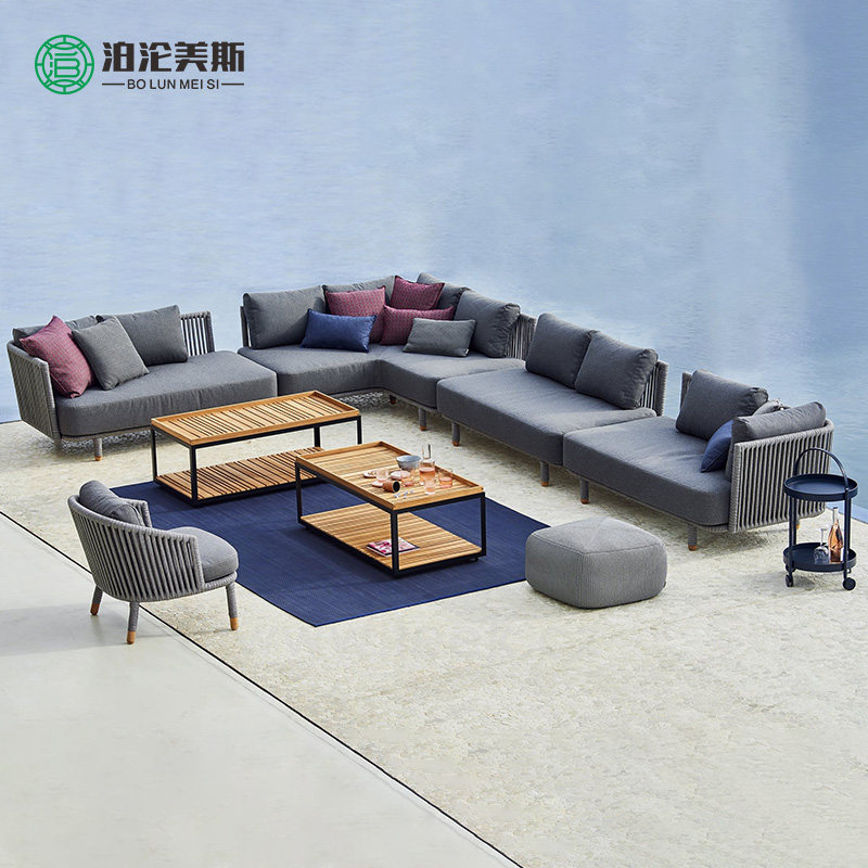 Nordic Outdoor Sofa Tea Table Combo Outdoor Patio Garden Hotel Villa Terrace Balcony Leisure Rattan furniture-Taobao