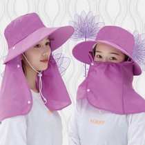 Dust-proof sunscreen cap tea-picking hat sunshade UV protection not big brimmed hat lady foldable bike cover face turn