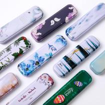 Creative Horse Mouth Iron Pencil Case Elementary School Students Lead Pens Box Ins Wind Small Crowdbox China Wind Portable Stationery