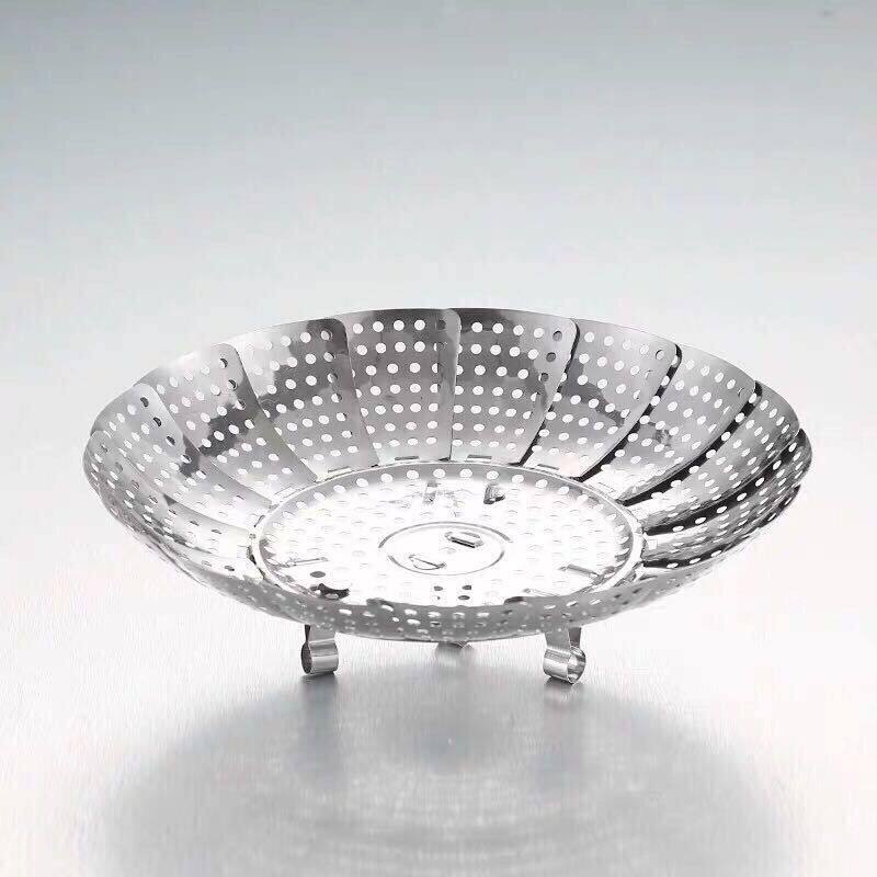 Stainless steel steaming rack telescopic folding and steaming steamer tray Steam Cage multifunctional fruit tray Basket Water-stop Steaming Cage