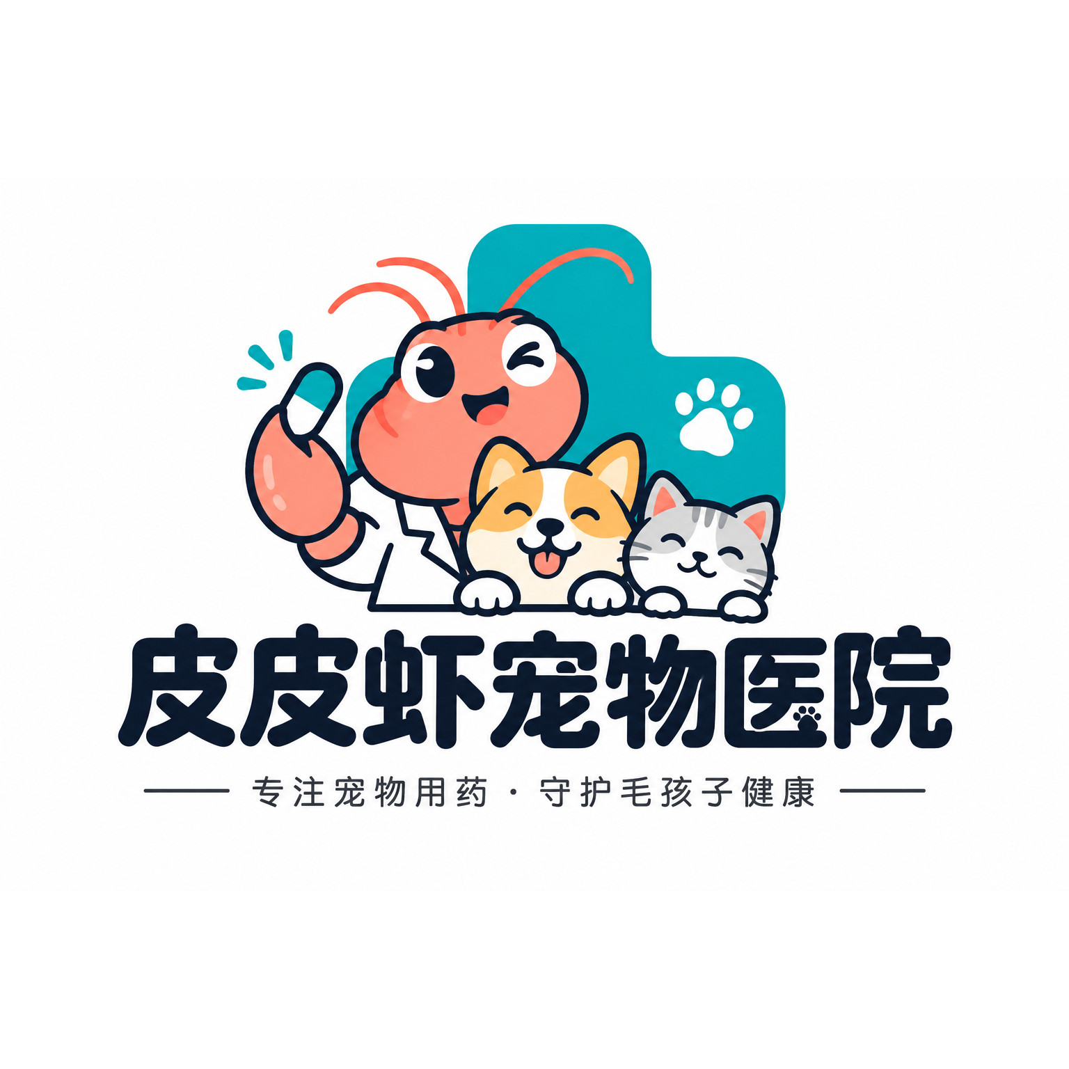 皮皮虾宠物医院的LOGO