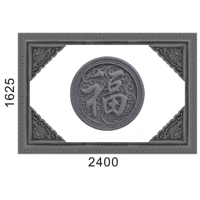 Imitation ancient round brick carved Chinese brick sculptures ancient Jianfu character brick carving 4-in-house brick carving wall wall green brick engraving-Taobao