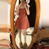 Милый красный комплект, летнее платье, летние подтяжки, мини-юбка