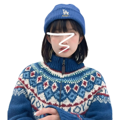 Синий свитер, демисезонная куртка, ретро кардиган с молнией