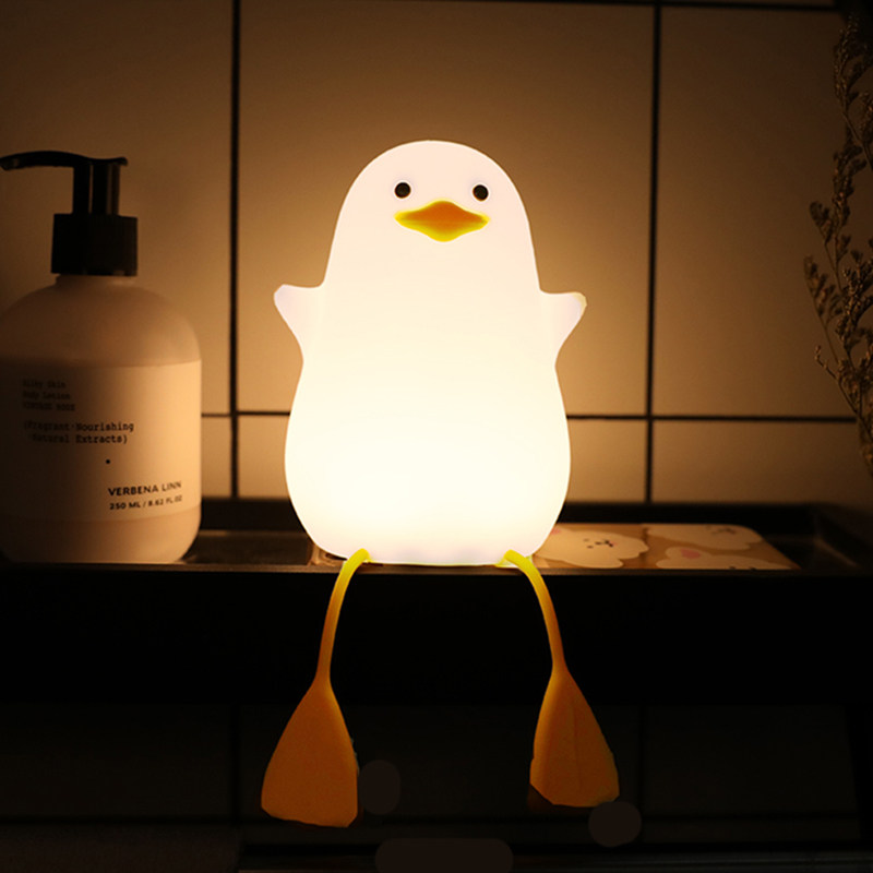 Dumb duck bedroom sleep night light small gull duck baby breastfeeding eye care soft light sleep silicone bedside lamp