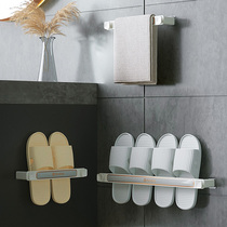 Bathroom slippers rack wall-mounted free-to-drain shoes containing shelve toilet light and luxurious wind rack