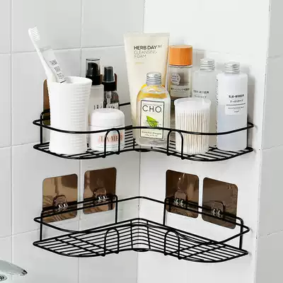 Bathroom non-perforated corner storage rack toilet toilet suction Wall tripod kitchen wall storage