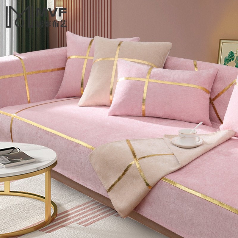 Four seasons universal non-slip sofa cushion Nordic Snow Neal light extravagant custom modern minimalist genuine leather cover scarves cover cloth