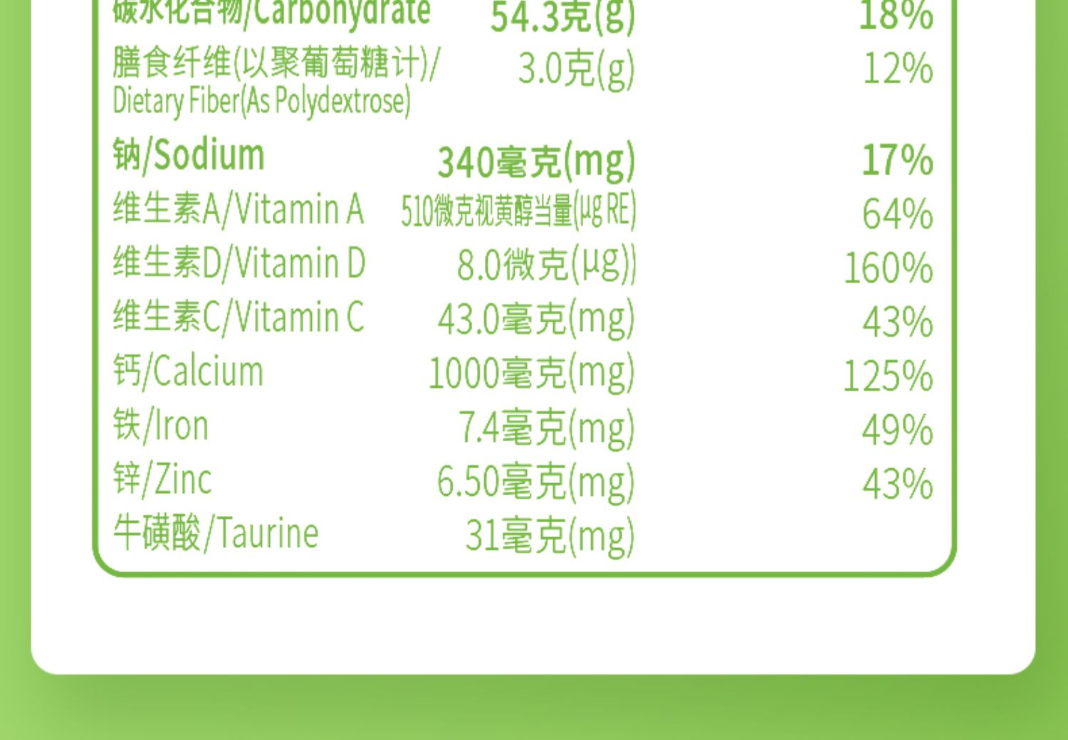 蒙牛学生高钙高锌奶粉400g1袋