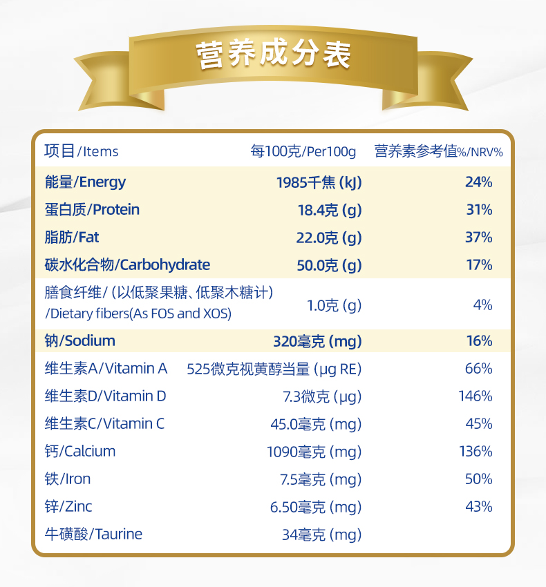 蒙牛学生高钙高锌奶粉400g1袋