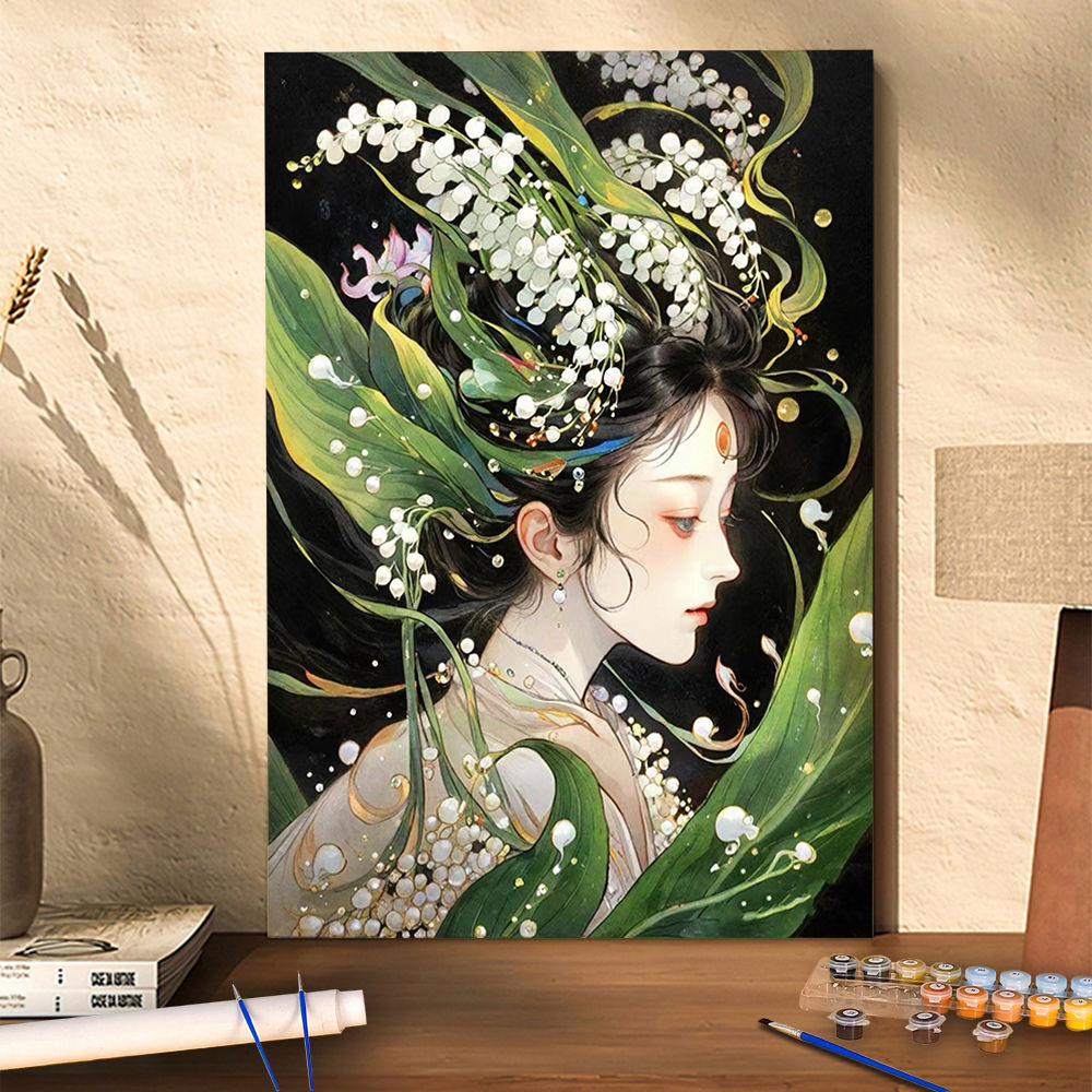 古风人物DIY数字油画！复杂丙烯画减压神器？99%的人都没玩明白