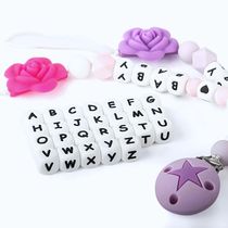 20 30 50 100 600 1000Pcs Letters Beads Baby Silicone Beads