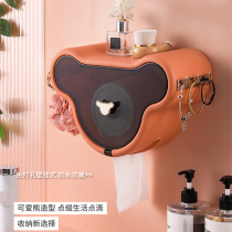 Toilet tissue box toilet waterproof roll paper box toilet paper box punch-free face towel rack paper wall-mounted rack
