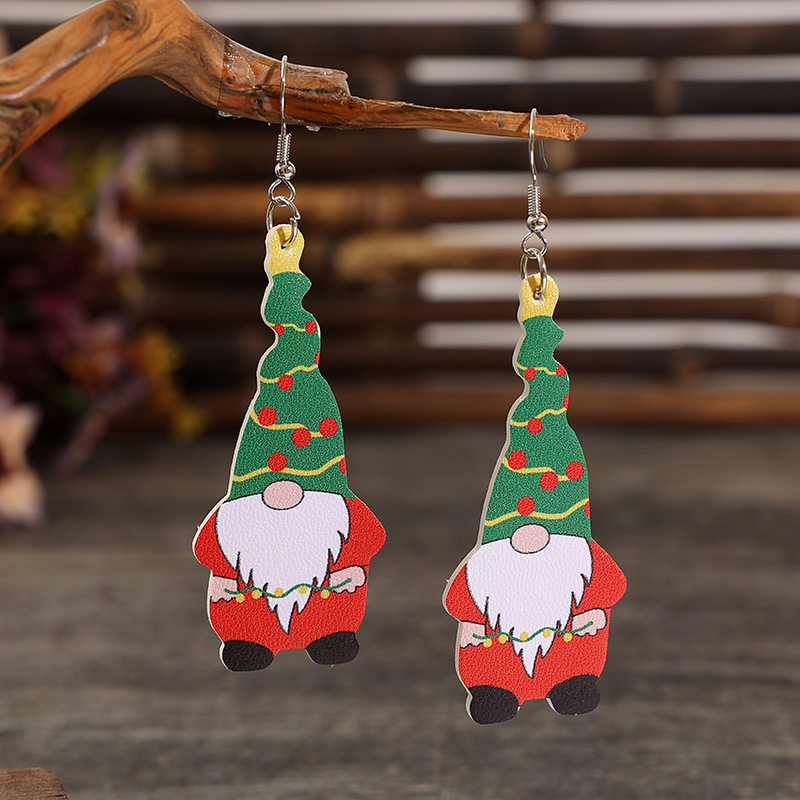 3E3C Vintage Christmas Earrings | Painted Santa Gift Christmas Tree Pumpkin Dangle Drop Earrings