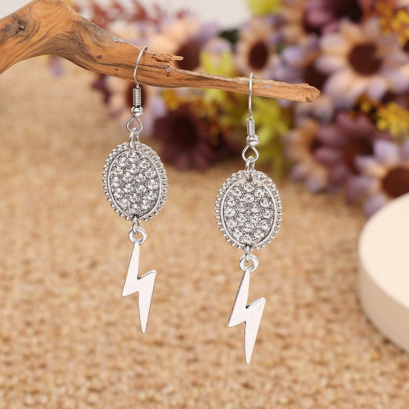 Vintage Starry Sky Rhinestone Lightning Pendant Earrings for Women